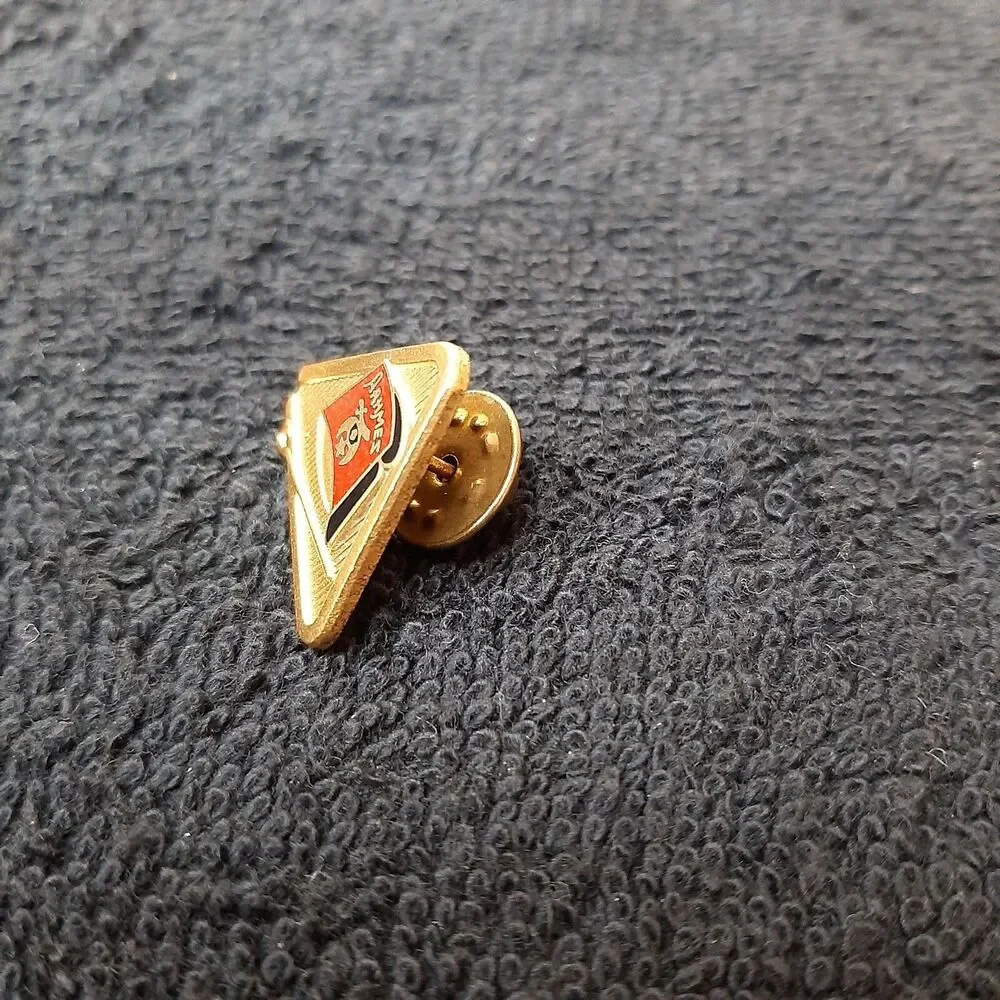 Masonic Shriners Aahmes Temple Lapel Pin Red Fez in Triangle enamel